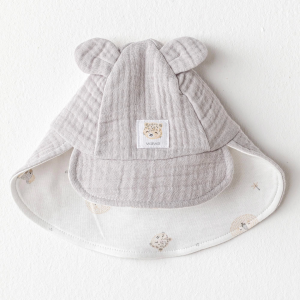 Andywawa Ac25843 Happy Animals Müslin Bebek Şapka Grey